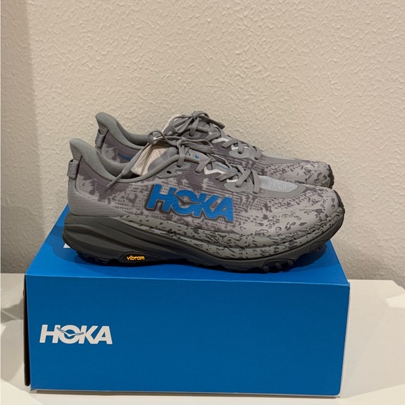 HOKA One One Speedgoat 6 NIB 10.5 Wide Trail Shoes - Blue and Gray main image 8